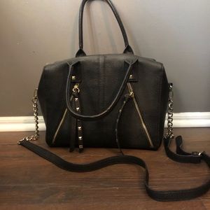 Steve Madden Black & Gold Purse w/Shoulder Strap